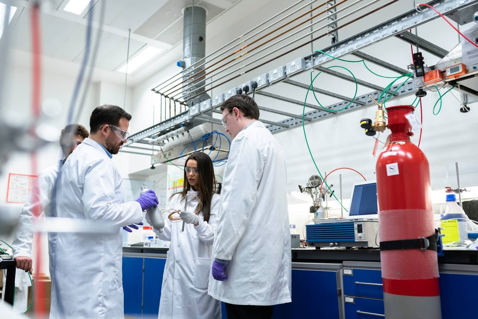 group of researchers in a lab