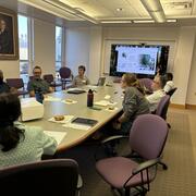 Dr. Pennance at our lab meeting