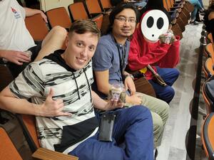 Lab members at Halloween party