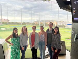 Schlesinger Lab playing golf