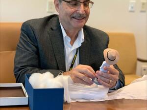 Larry with his bobblehead