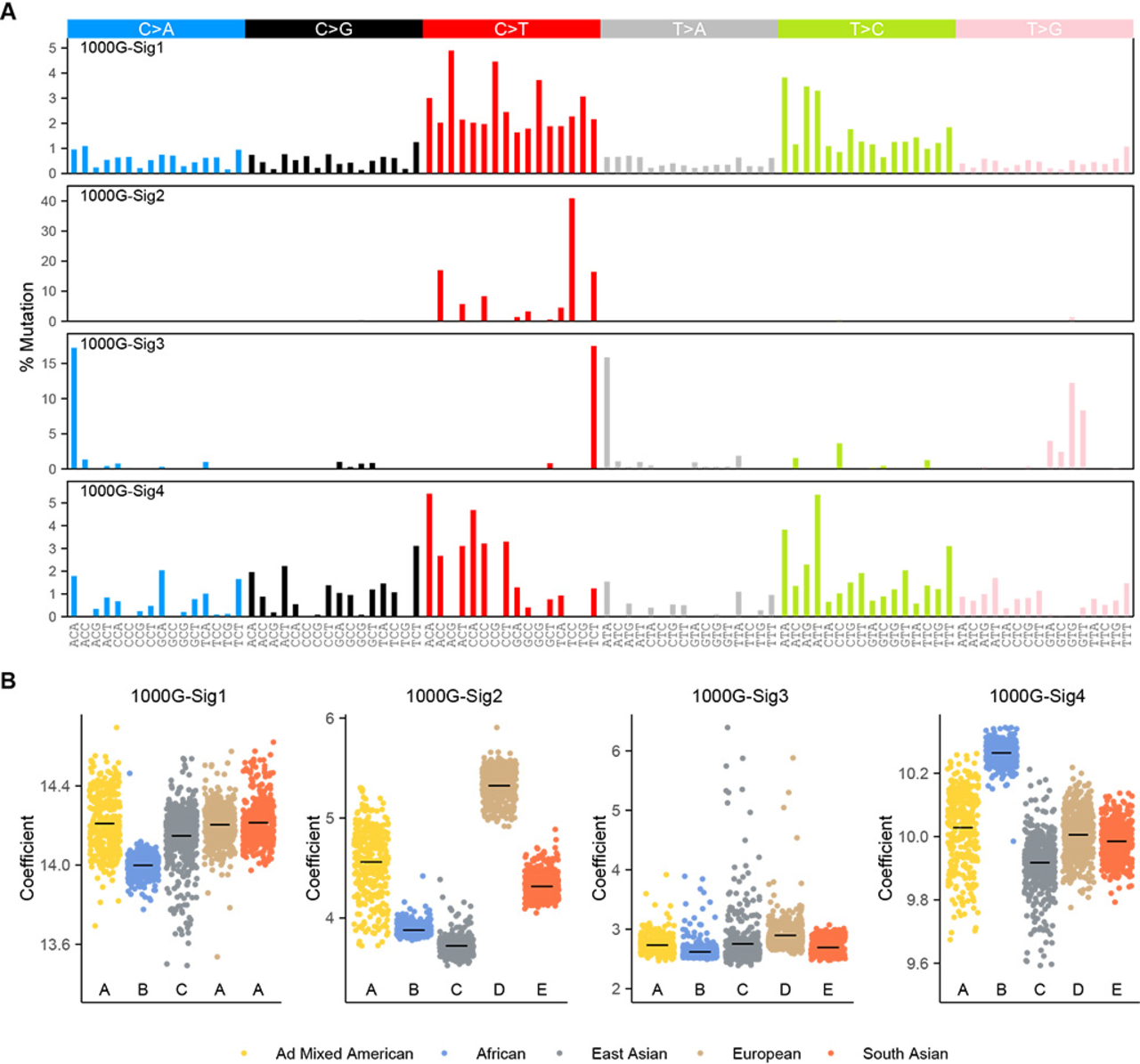 Mutational Signatures and variance in world population.