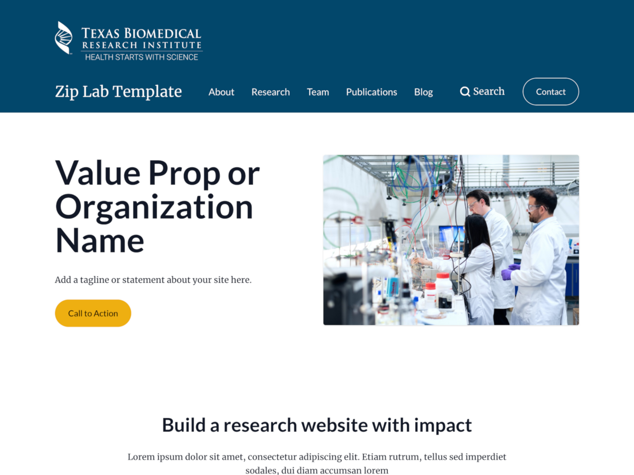 Texas Biomedical Zip Template screenshot